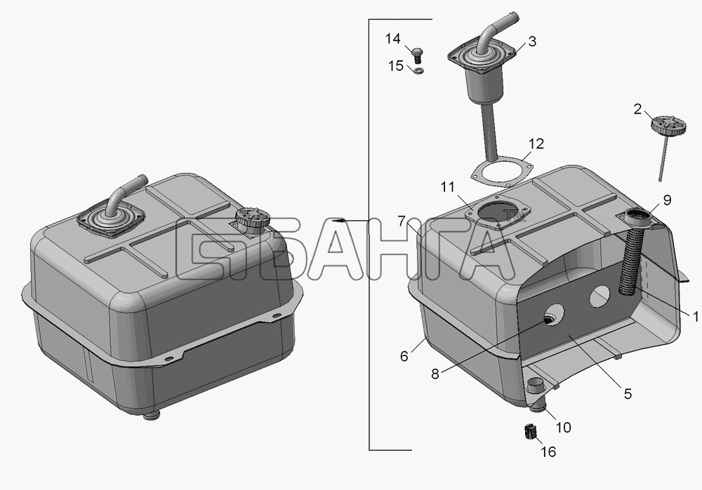 КамАЗ КамАЗ-45141 Схема Бак масляный 5511-8608010-02-24 banga.ua