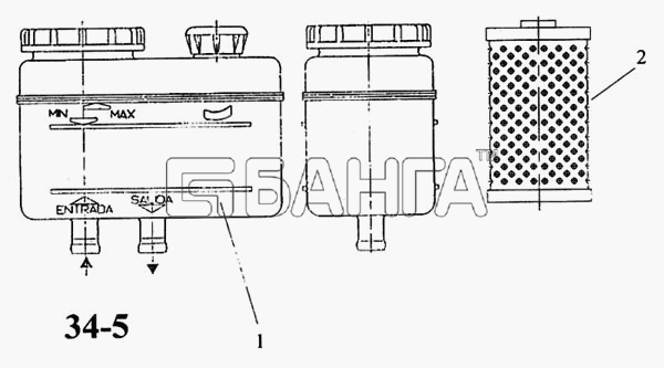КамАЗ КамАЗ-5297 Схема Бачок насоса рулевого механизма фирмы RBL-92