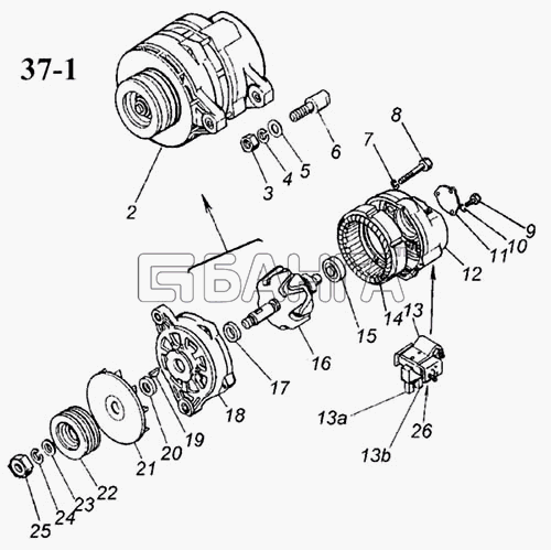 КамАЗ КамАЗ-5297 Схема Генератор-124 banga.ua