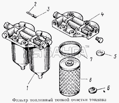 КамАЗ КамАЗ-5315 Схема Фильтр тонкой очистки топлива-51 banga.ua