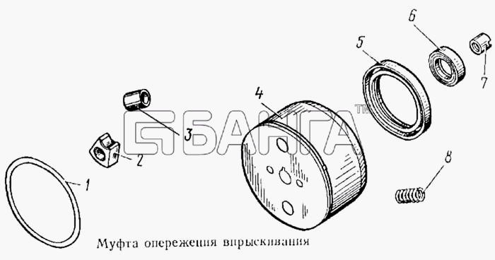 КамАЗ КамАЗ-5315 Схема Муфта опережения впрыскивания-53 banga.ua