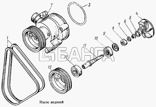 КамАЗ КамАЗ-5315 Схема Насос водяной-59 banga.ua