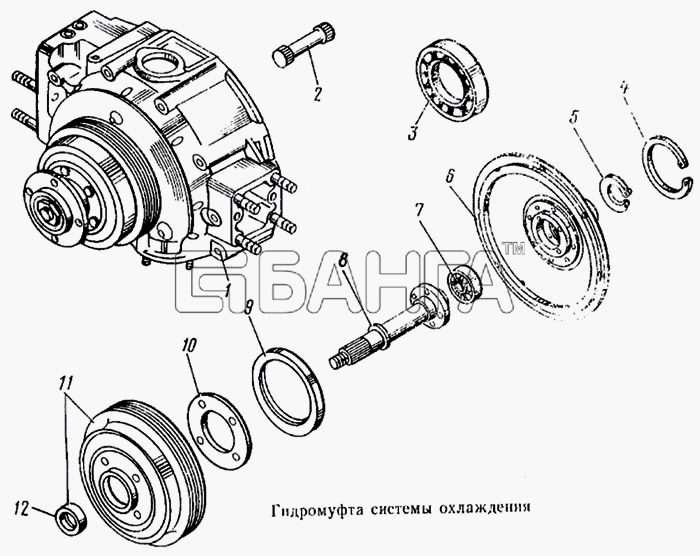 КамАЗ КамАЗ-5315 Схема Гидромуфта системы охлаждения-61 banga.ua