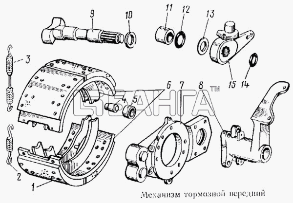 КамАЗ КамАЗ-5315 Схема Механизм тормозной передний-113 banga.ua