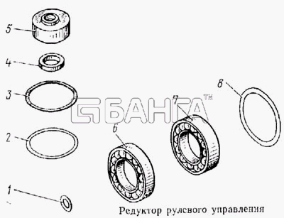 КамАЗ КамАЗ-5315 Схема Редуктор рулевого управления-106 banga.ua