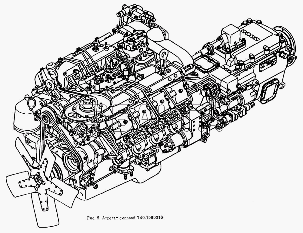 КамАЗ КамАЗ-55102 Схема Силовой агрегат (10-я комплектация)-108