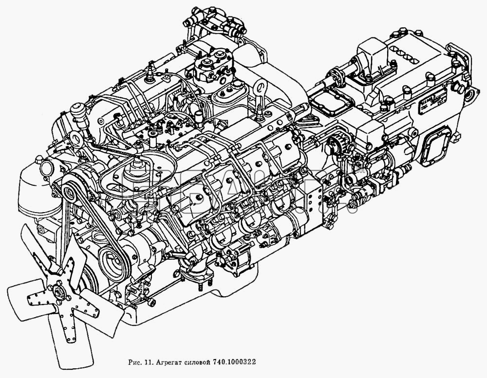 КамАЗ КамАЗ-5410 Схема Силовой агрегат (22-я комплектация)-110