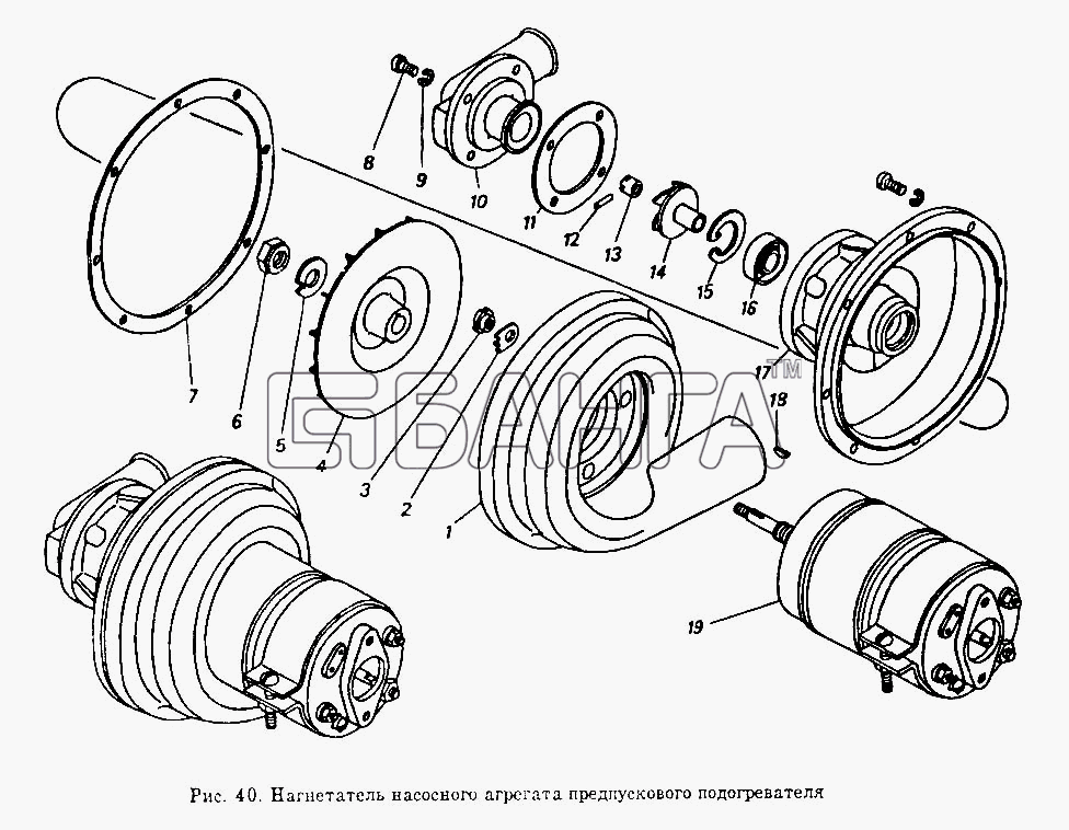 КамАЗ КамАЗ-54112 Схема Нагнетатель насосного агрегата предпускового