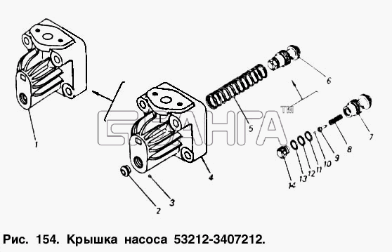 КамАЗ Общий (см. мод-ции) Схема Крышка насоса-263 banga.ua