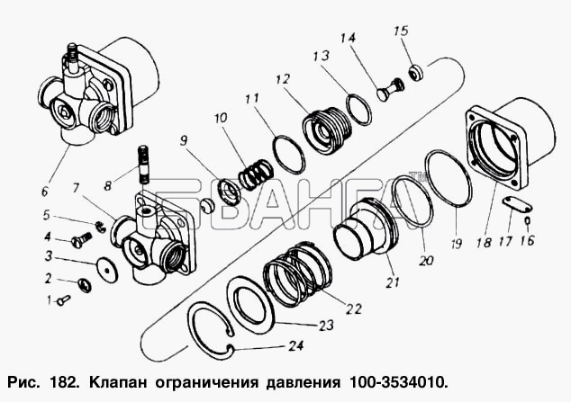 КамАЗ КамАЗ-5410 Схема Клапан ограничения давления-287 banga.ua