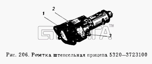 КамАЗ КамАЗ-54112 Схема Розетка штепсельная прицепа-308 banga.ua