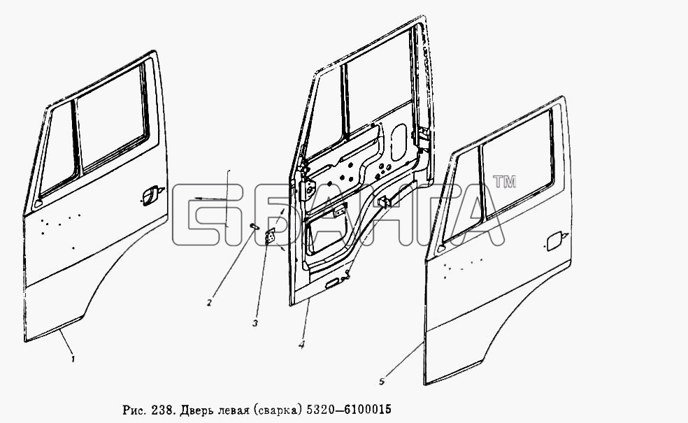 КамАЗ КамАЗ-53212 Схема Дверь левая (сварка)-31 banga.ua
