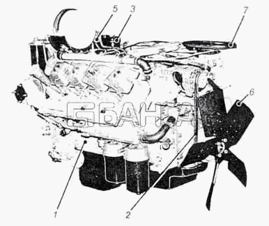 КамАЗ КамАЗ-53228 65111 Схема Двигатель с оборудованием-102 banga.ua