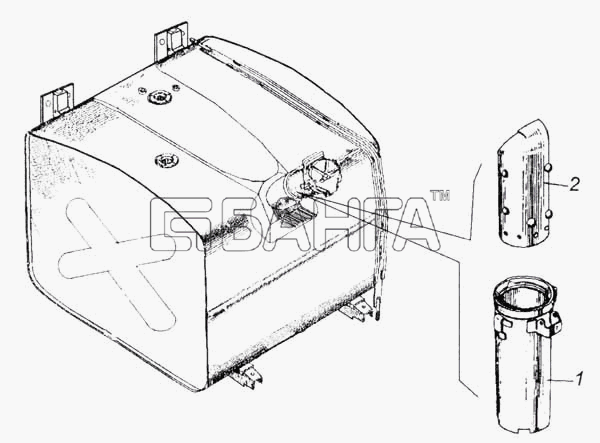 КамАЗ КамАЗ-53228 65111 Схема Труба наливная топливного бака с