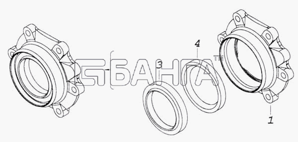 КамАЗ КамАЗ-53228 65111 Схема Крышка подшипника в сборе-373 banga.ua