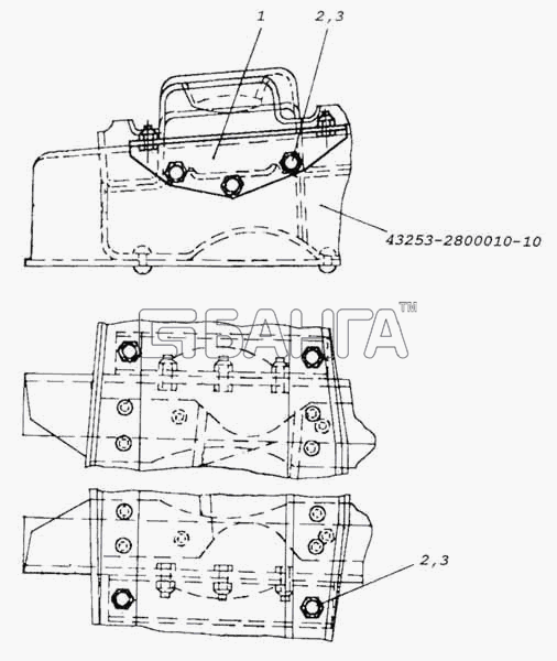КамАЗ КамАЗ-53228 65111 Схема Установка кронштейнов-382 banga.ua