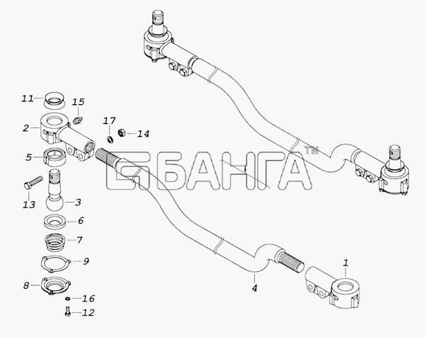 КамАЗ КамАЗ-53228 65111 Схема Тяга рулевой трапеции-425 banga.ua