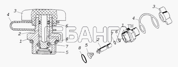 КамАЗ КамАЗ-53228 65111 Схема Клапан контрольного вывода-460 banga.ua