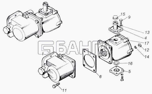 КамАЗ КамАЗ-53228 65111 Схема Коробка отбора мощности с насосом-518