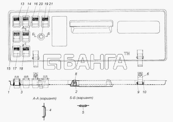 КамАЗ КамАЗ-53228 65111 Схема Панель выключателей-478 banga.ua