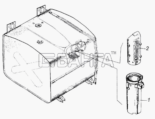 КамАЗ КамАЗ-5360 Схема Труба наливная топливного бака с выдвижной