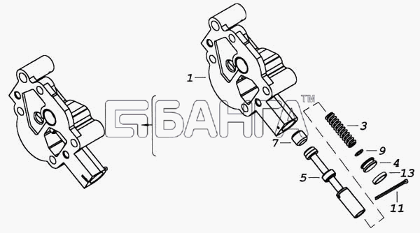 КамАЗ КамАЗ-5460 Схема Крышка масляного насоса с клапаном-118 banga.ua