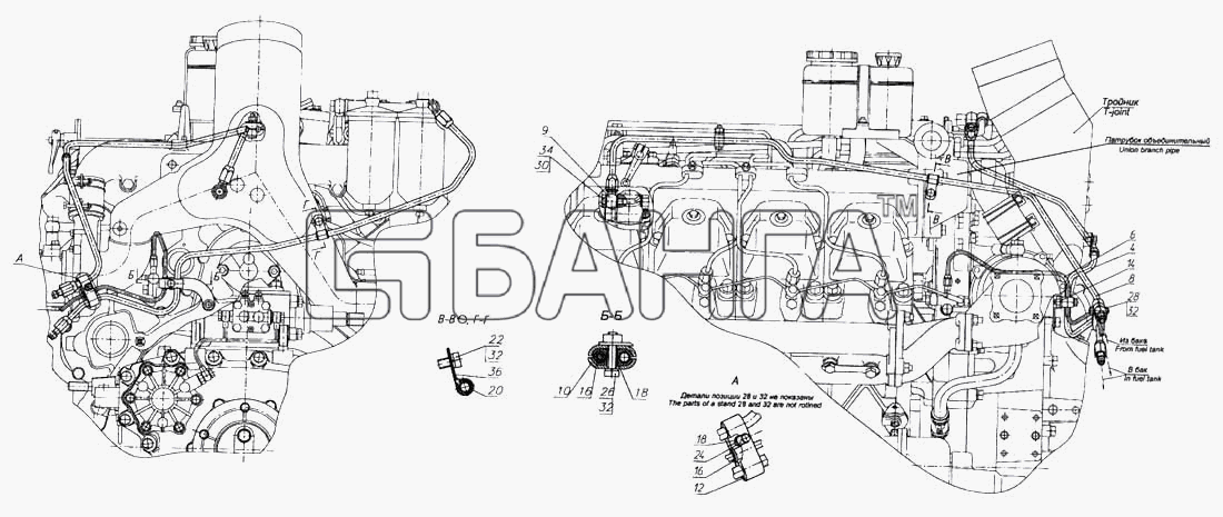 КамАЗ КамАЗ-5460 Схема Установка топливопроводов-140 banga.ua