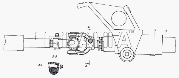 КамАЗ КамАЗ-5460 Схема Рулевая колонка с карданным валом-258 banga.ua