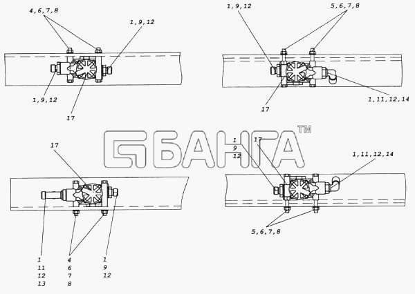 КамАЗ КамАЗ-5460 Схема Установка модуляторов АБС-269 banga.ua