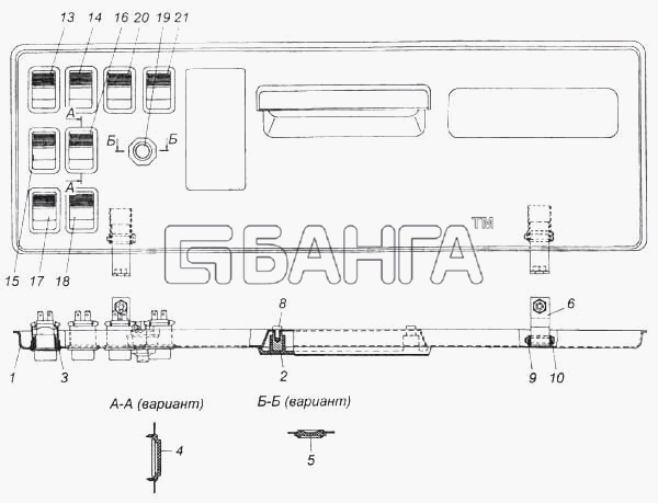 КамАЗ КамАЗ-5460 Схема Панель выключателей-302 banga.ua