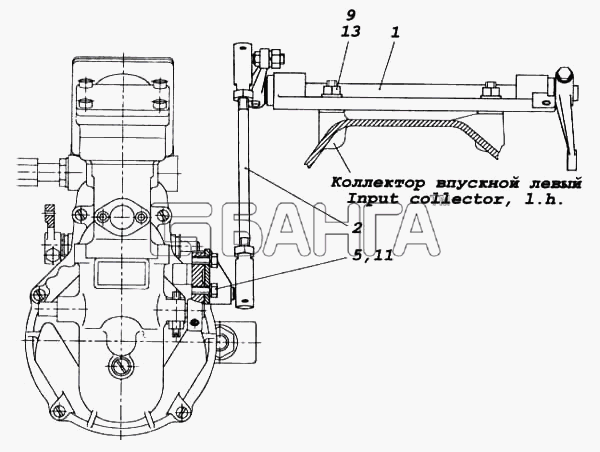 КамАЗ КамАЗ-5460 (каталог 2005 г.) Схема Привод управления