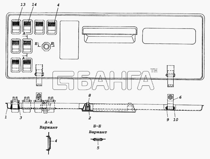 КамАЗ КамАЗ-5460 (каталог 2005 г.) Схема Панель выключателей-391
