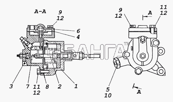 КамАЗ КамАЗ-5460 (каталог 2005 г.) Схема Корректор подачи топлива по
