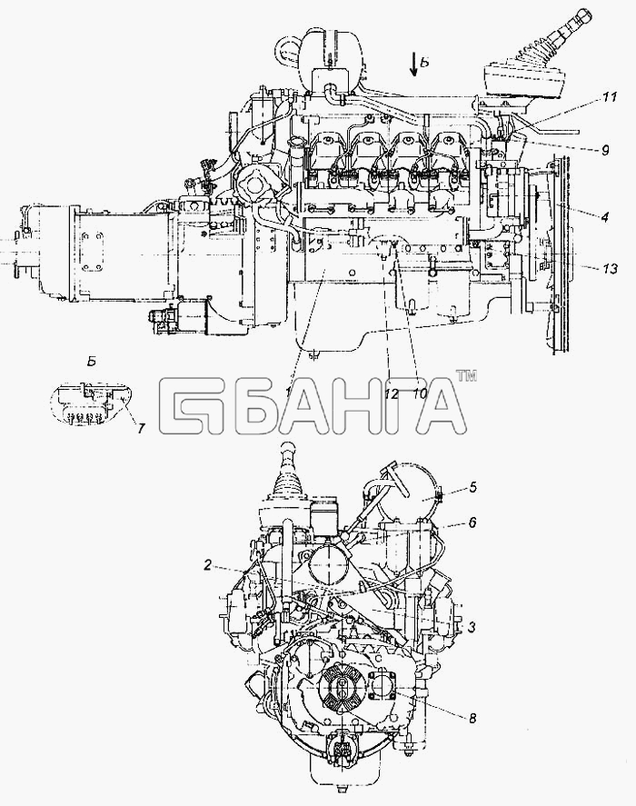 КамАЗ КамАЗ-6460 Схема Агрегат силовой укомплектованный для banga.ua