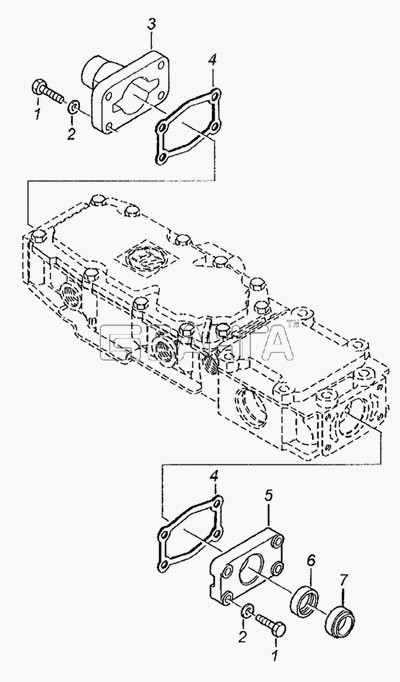КамАЗ КамАЗ-6460 Схема Установка боковых крышек механизма banga.ua