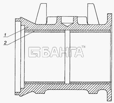 КамАЗ КамАЗ-6460 Схема Башмак рессоры с втулками-204 banga.ua