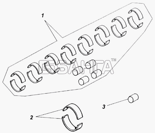 КамАЗ КамАЗ-65115 Схема Комплект вкладышей (комплекты для запасных