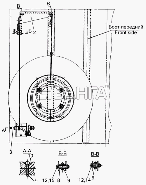 КамАЗ КамАЗ-65115 Схема Держатель запасного колеса (65115)-213
