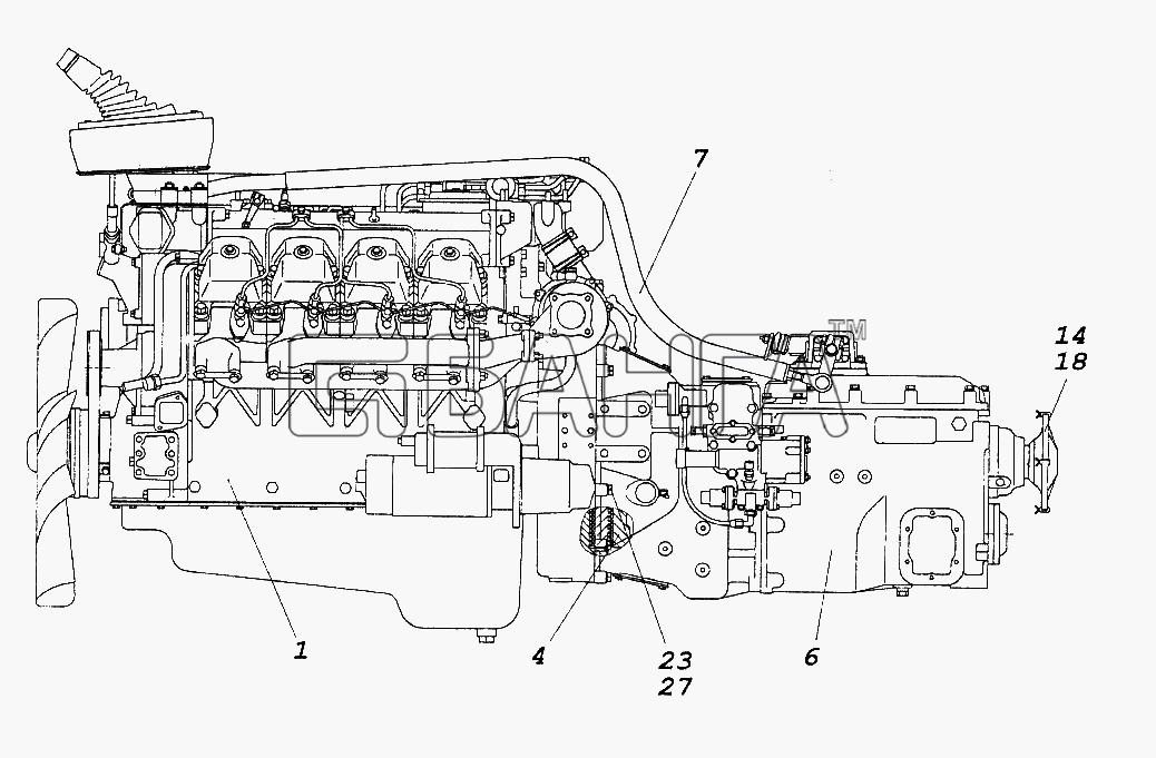 КамАЗ КамАЗ-65116 Схема Агрегат силовой КАМАЗ 740.30-260-91 banga.ua