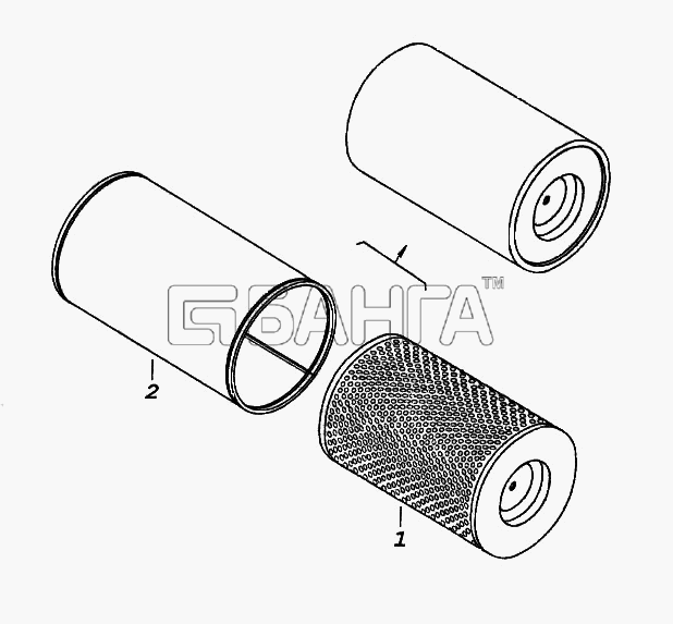 КамАЗ КамАЗ-65116 Схема Элемент фильтрующий с предочистителем-178