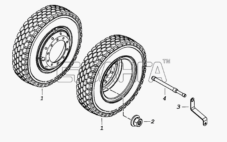 КамАЗ КамАЗ-65116 Схема Установка сдвоенных дисковых колес-350