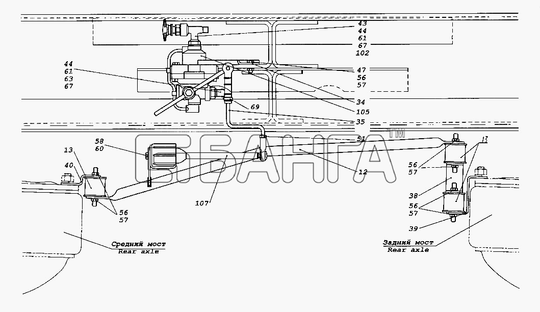 КамАЗ КамАЗ-65116 Схема Установка регулятора тормозных сил-397