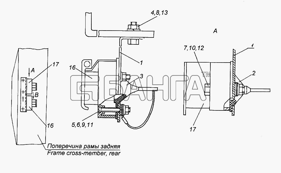 КамАЗ КамАЗ-65116 Схема Установка розеток прицепа-457 banga.ua