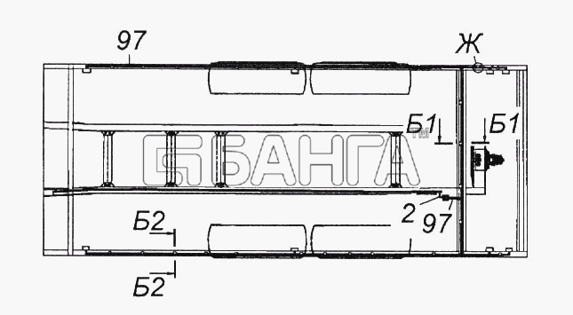 КамАЗ КамАЗ-65116 Схема Установка проводов на шасси-464 banga.ua