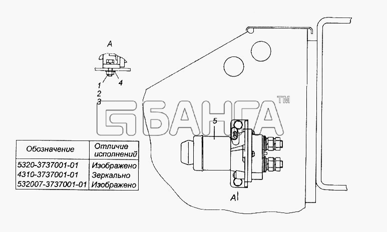 КамАЗ КамАЗ-65116 Схема Установка малогабаритного выключателя banga.ua