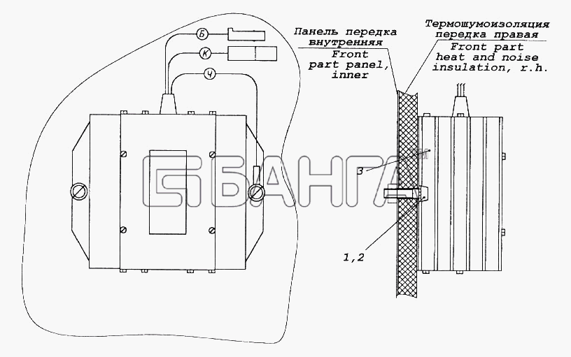 КамАЗ КамАЗ-65116 Схема Установка преобразователя напряжения-489