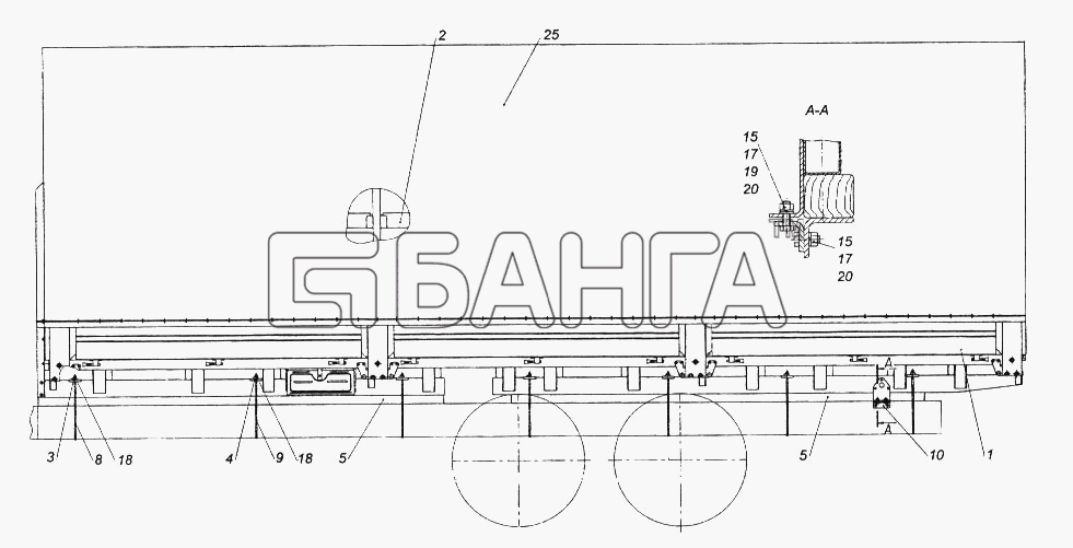 КамАЗ КамАЗ-65116 Схема Установка платформы-83 banga.ua