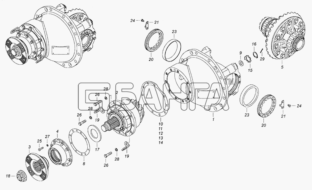Задний редуктор камаз 6520 схема