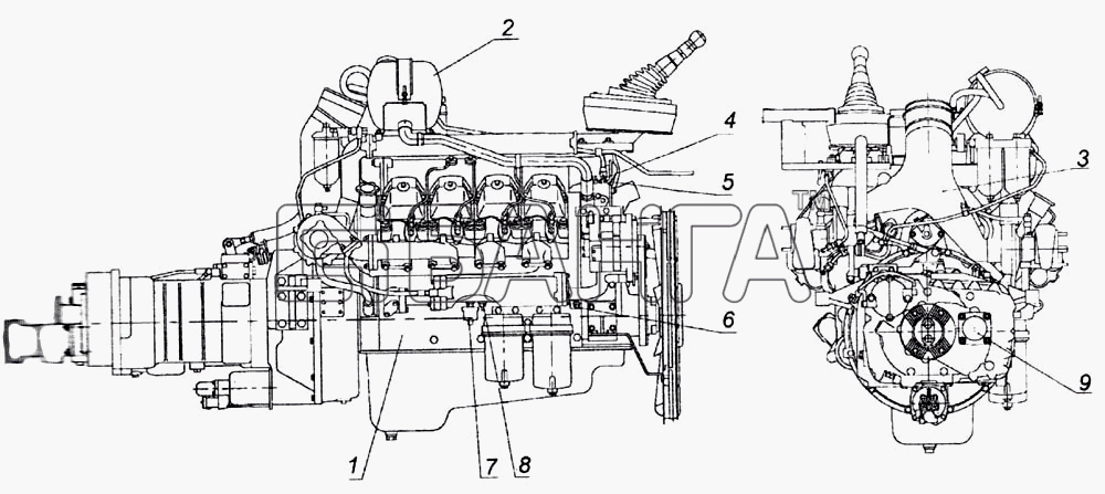 КамАЗ КамАЗ-6520 Схема Силовой агрегат-42 banga.ua