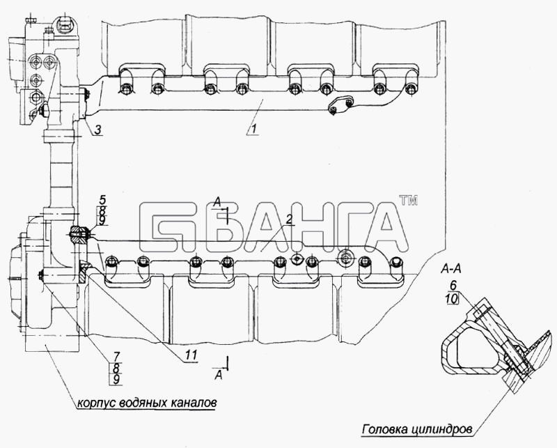 КамАЗ КамАЗ-6520 Схема Установка водяных труб-125 banga.ua